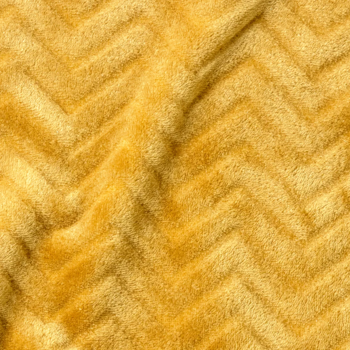 Plaid doux flanelle (125 x 150 cm) Zag Jaune moutarde