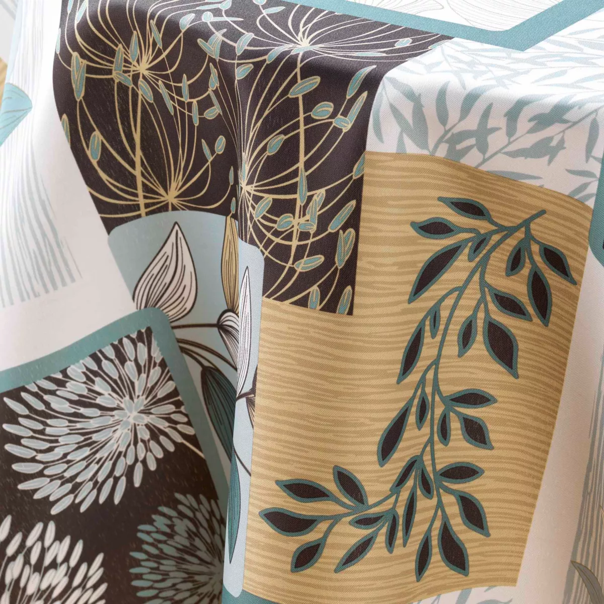 NAPPE RONDE (0) 180 CM POLYESTER IMPRIME FAYA SAUGE