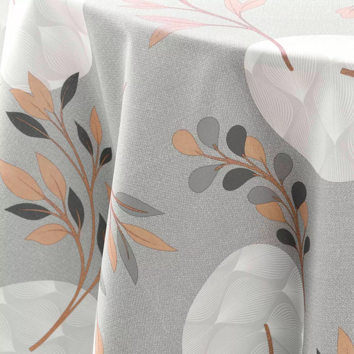 NAPPE RONDE (0) 180 CM POLYESTER IMPRIME MANOLA GRIS