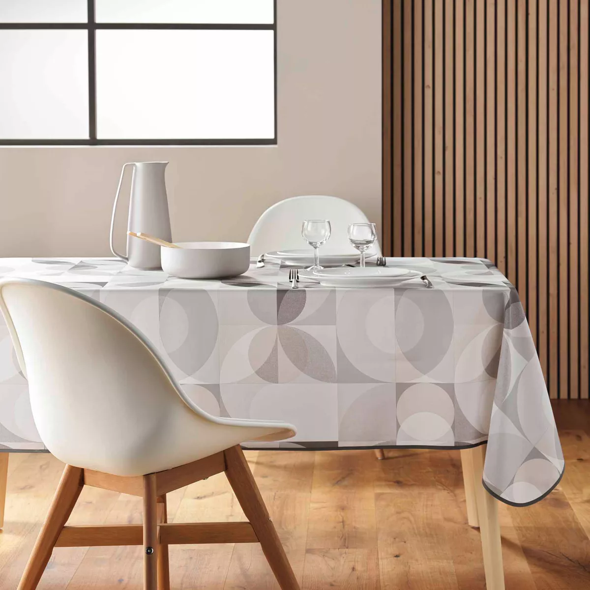 Tovaglia rettangolare anti-macchia (150 x 240 cm) Tessouro Grigia