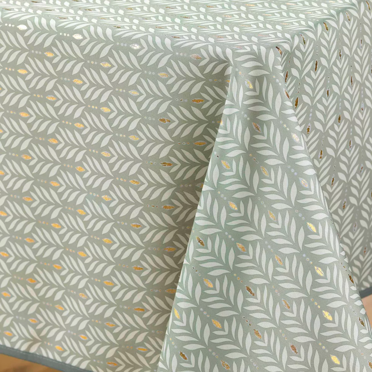 NAPPE RECTANGLE 145 x 240 CM POLYESTER IMPRIME METALLISE PIANA SAUGE