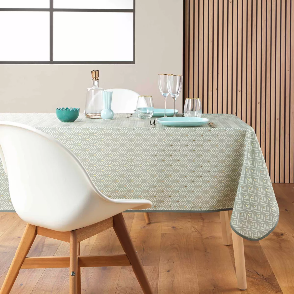 NAPPE RECTANGLE 145 x 240 CM POLYESTER IMPRIME METALLISE PIANA SAUGE