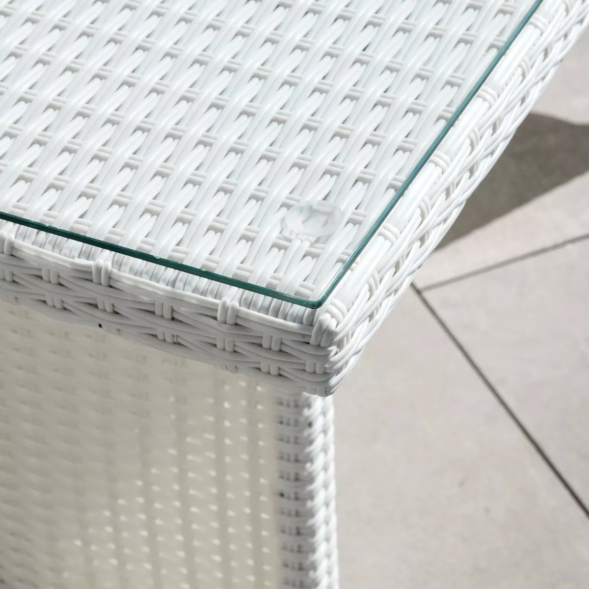 Tavolo da giardino alluminio/polyrattan 6 posti (145 x 85 cm) Tivoli - Bianco
