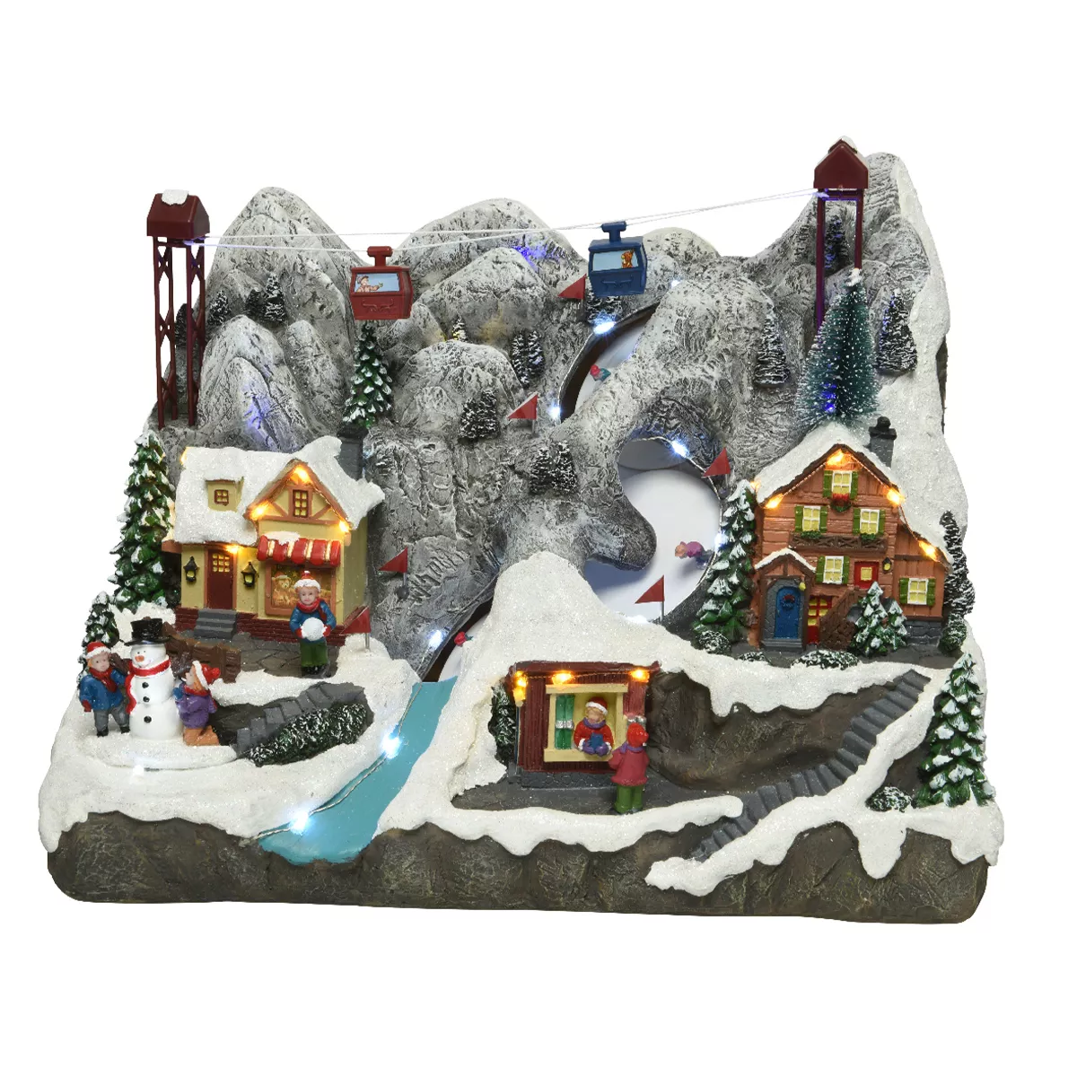 1 Micro LED paysage intŽrieur VILLAGE LUM L25.50-W37.50-H28.50cm-33L blanc chaud/multi