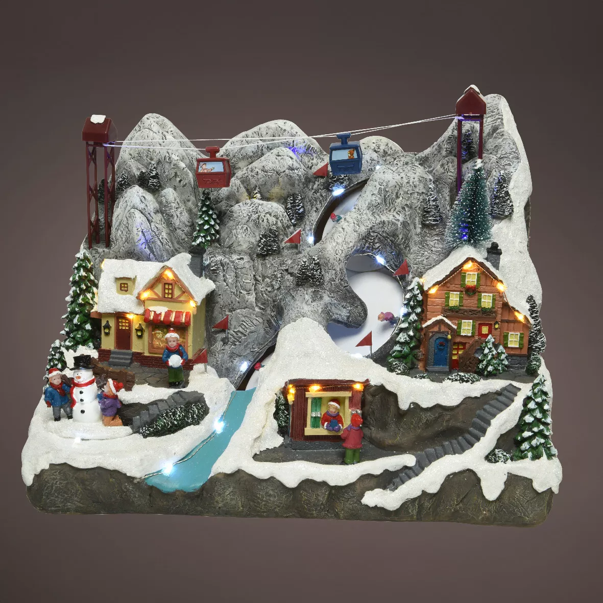 1 Micro LED paysage intŽrieur VILLAGE LUM L25.50-W37.50-H28.50cm-33L blanc chaud/multi