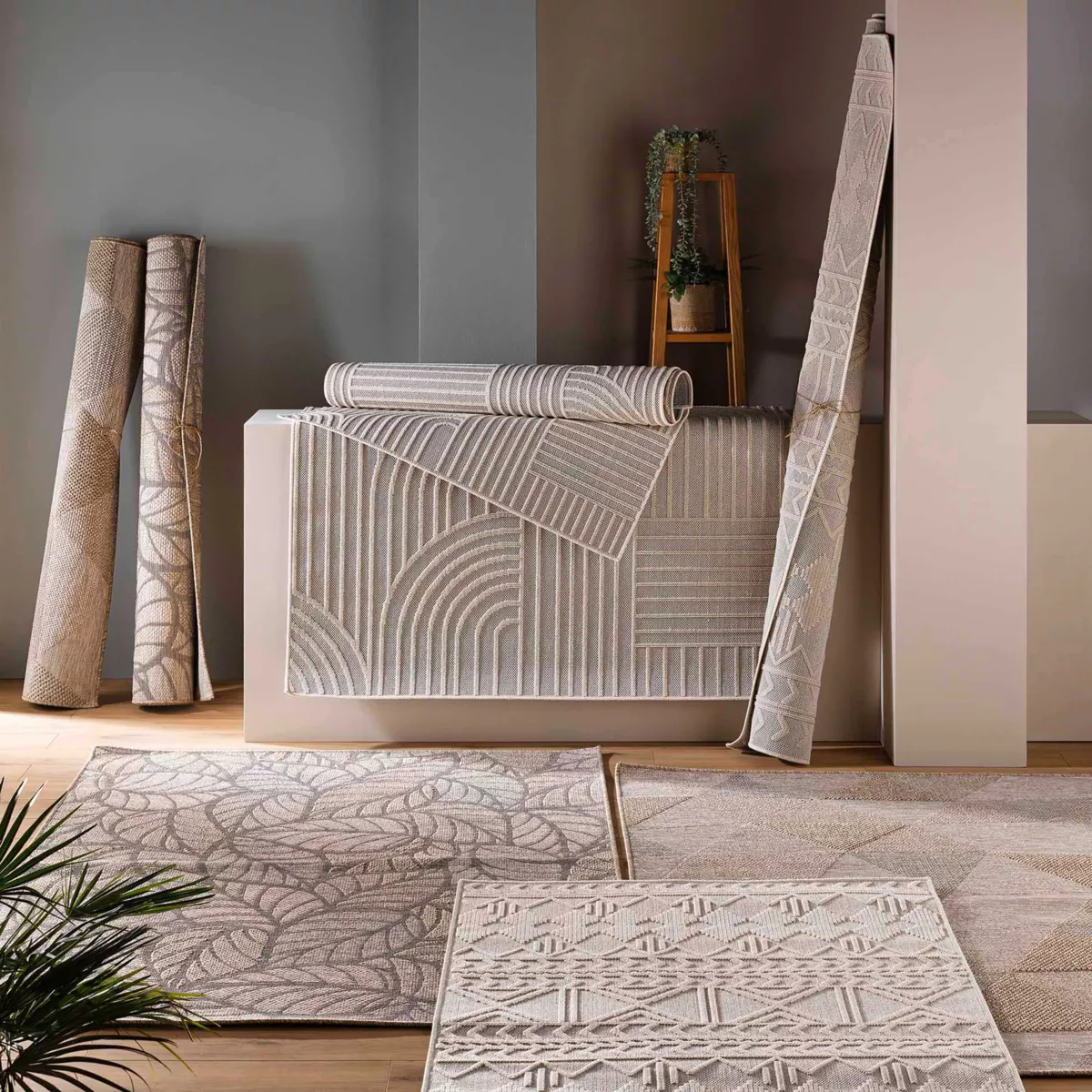 Gewebter Wohnzimmerteppich (160 x 230 cm) Ezio Beige