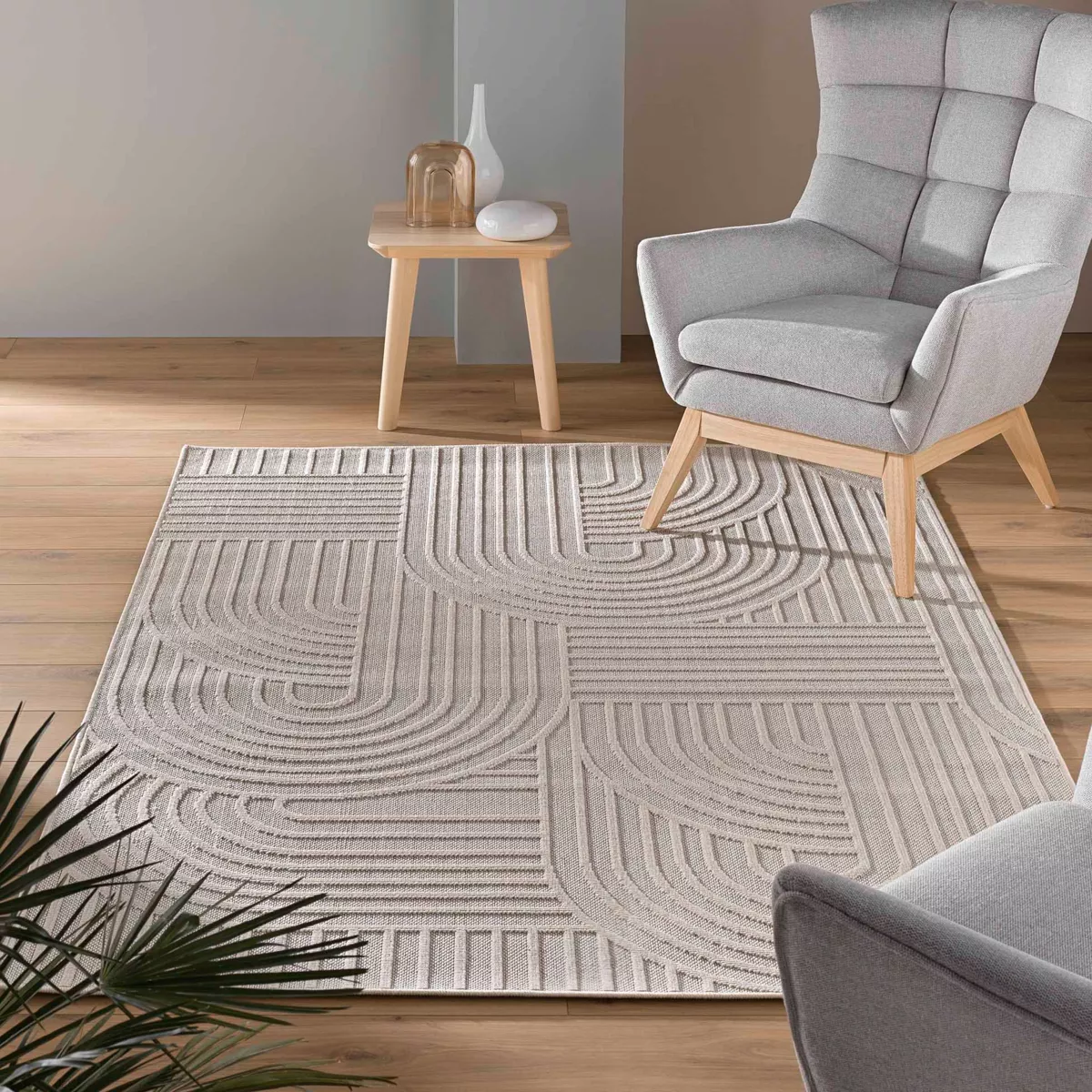 Gewebter Wohnzimmerteppich (160 x 230 cm) Ezio Beige