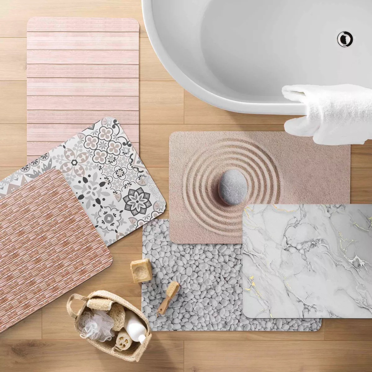 TAPIS DE BAIN 50 x 80 CM ULTRA-ABSORBANT LEANDRA DES. PLACE