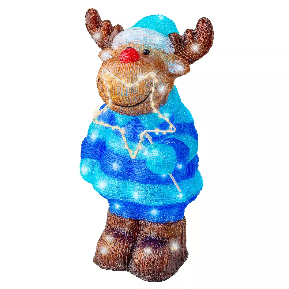 Renna luminosa 105 LED (H44 cm) Nino Bianco freddo/caldo