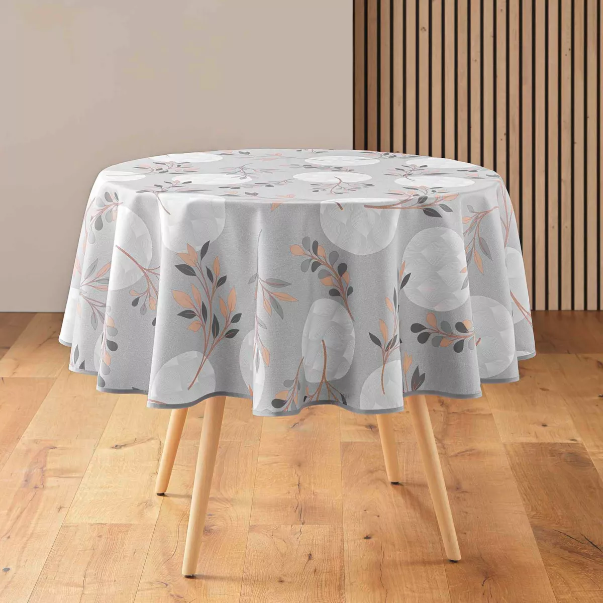 Nappe ronde anti tache (180 cm) Manola Grise