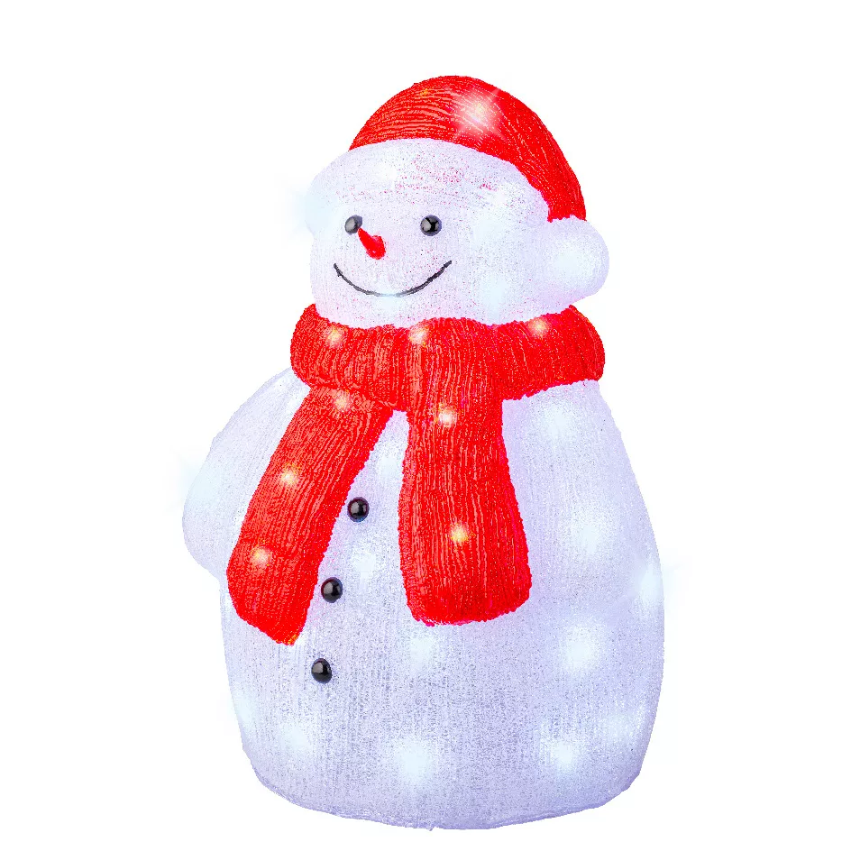 Beleuchteter Schneemann 60 LED (H46 cm) Lenny Kaltweiß