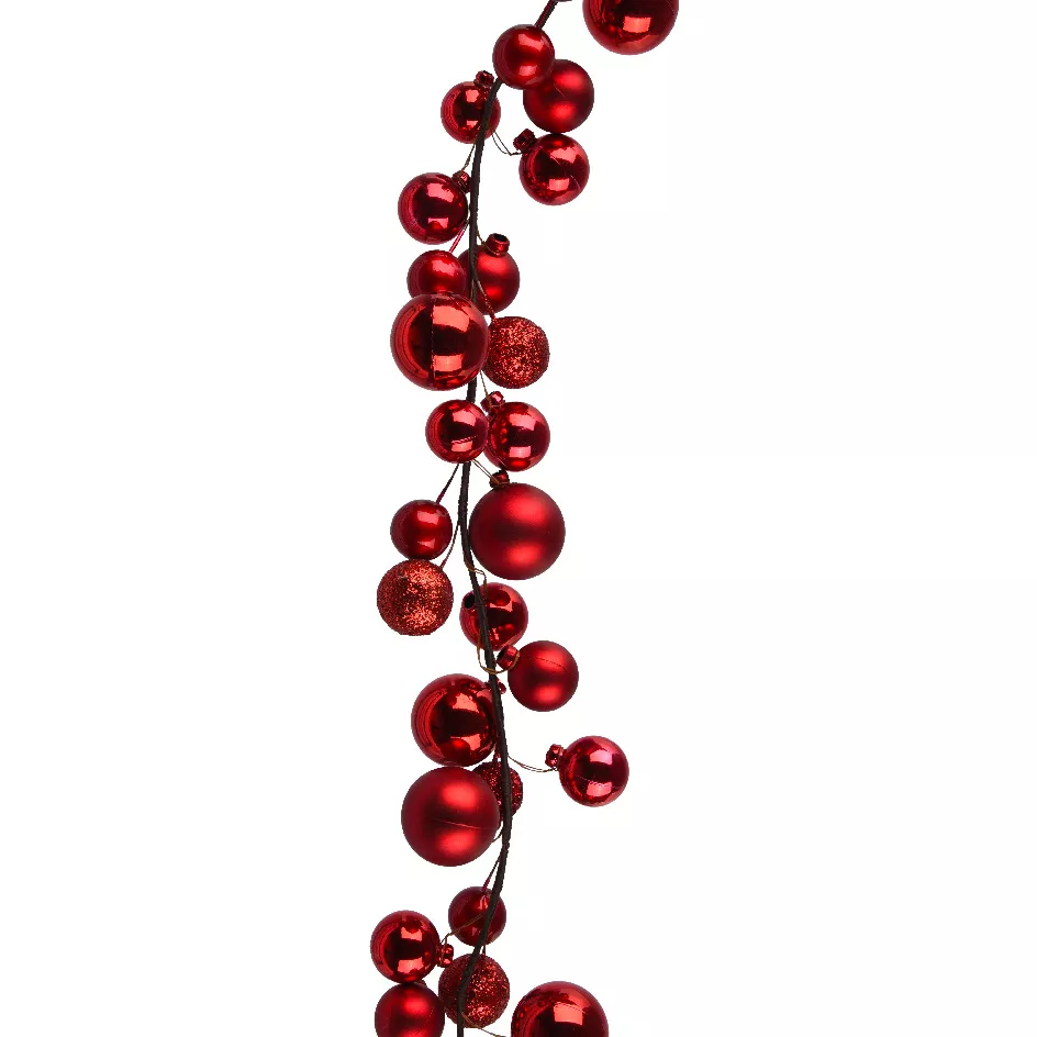 Ghirlanda di Natale (180 cm) Palline di Natale Rosse