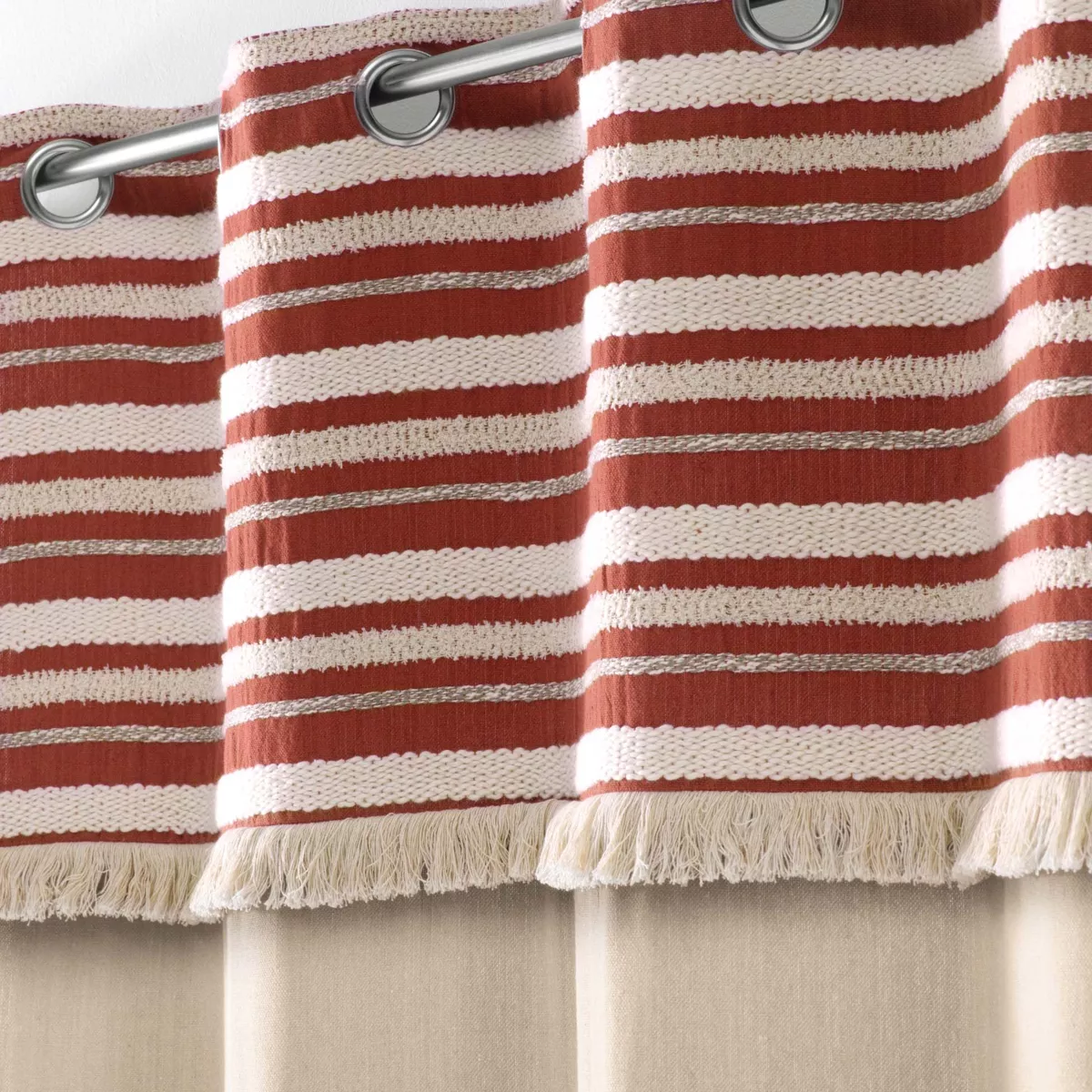 Rideau œillets coton (140 x 240 cm) Atlas Terracotta