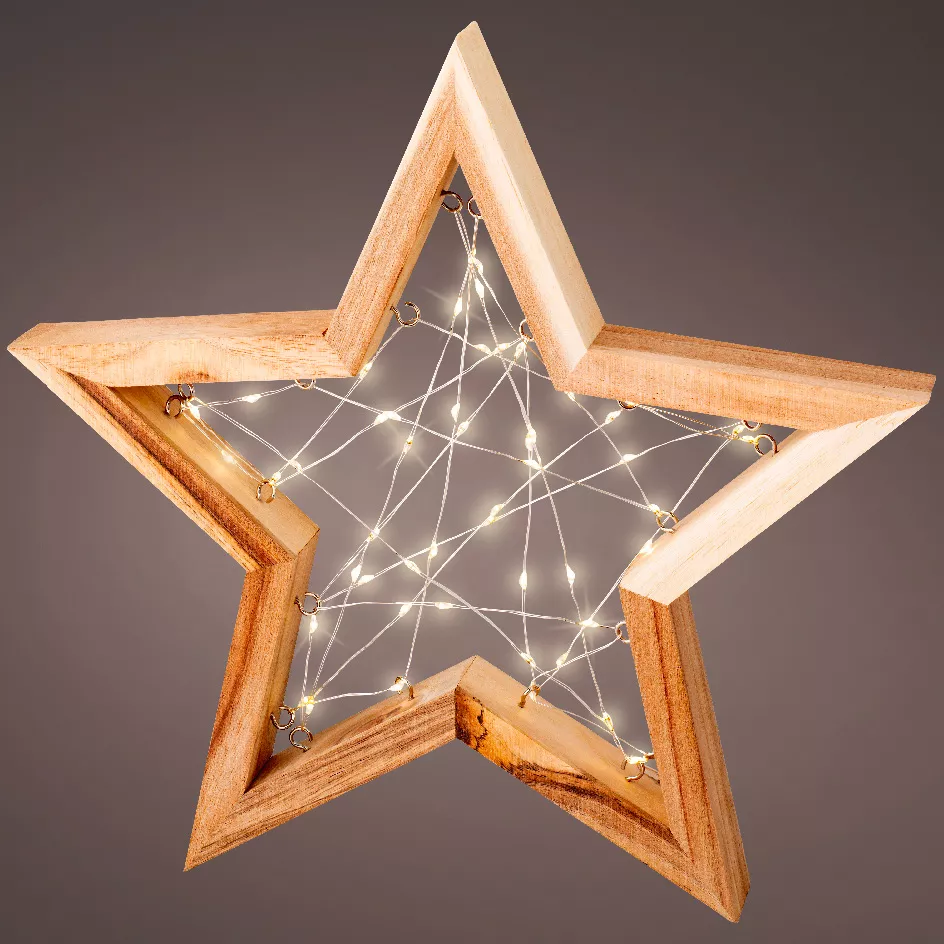 1 Micro LED support luminaire intŽrieur L3.50-W29.50-H31.00cm-50L naturel/blanc chaud