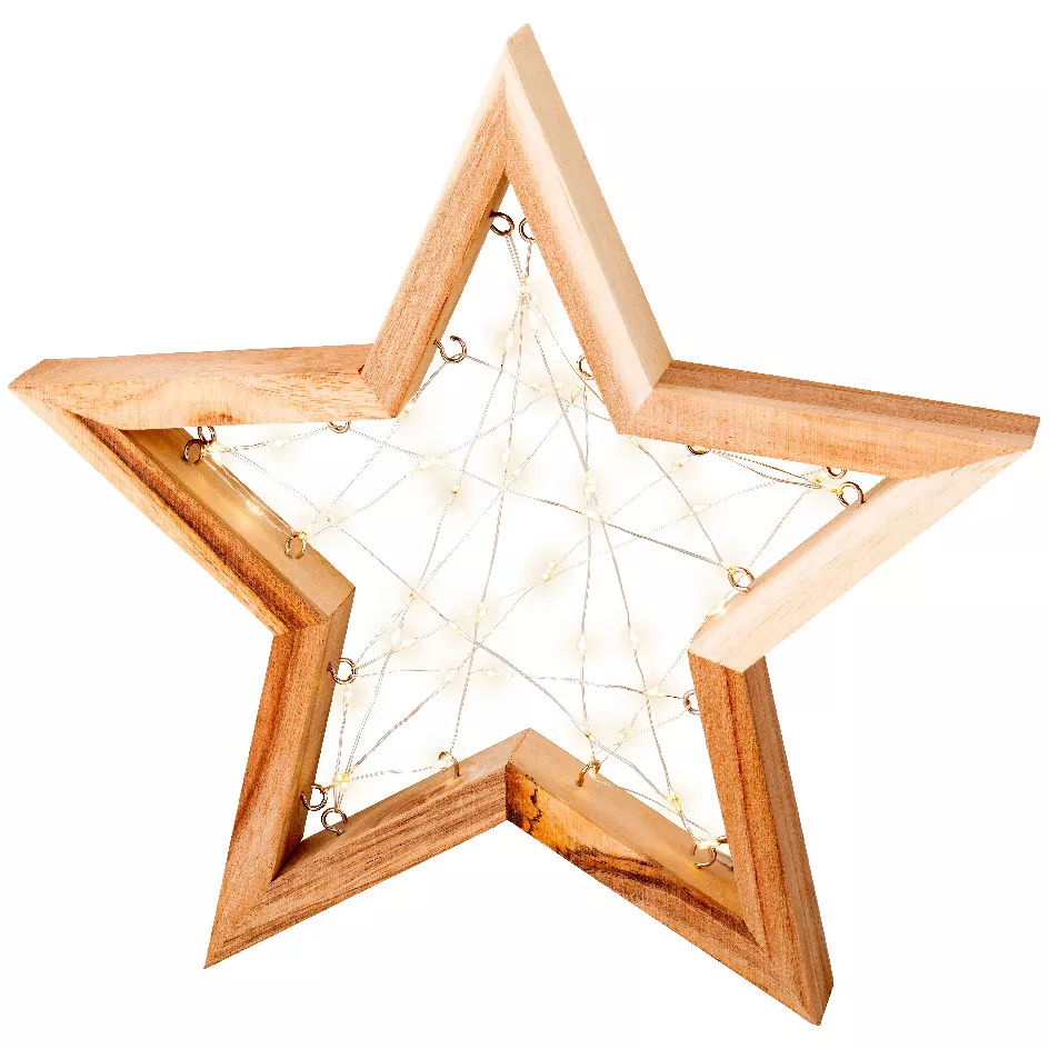 1 Micro LED support luminaire intŽrieur L3.50-W29.50-H31.00cm-50L naturel/blanc chaud