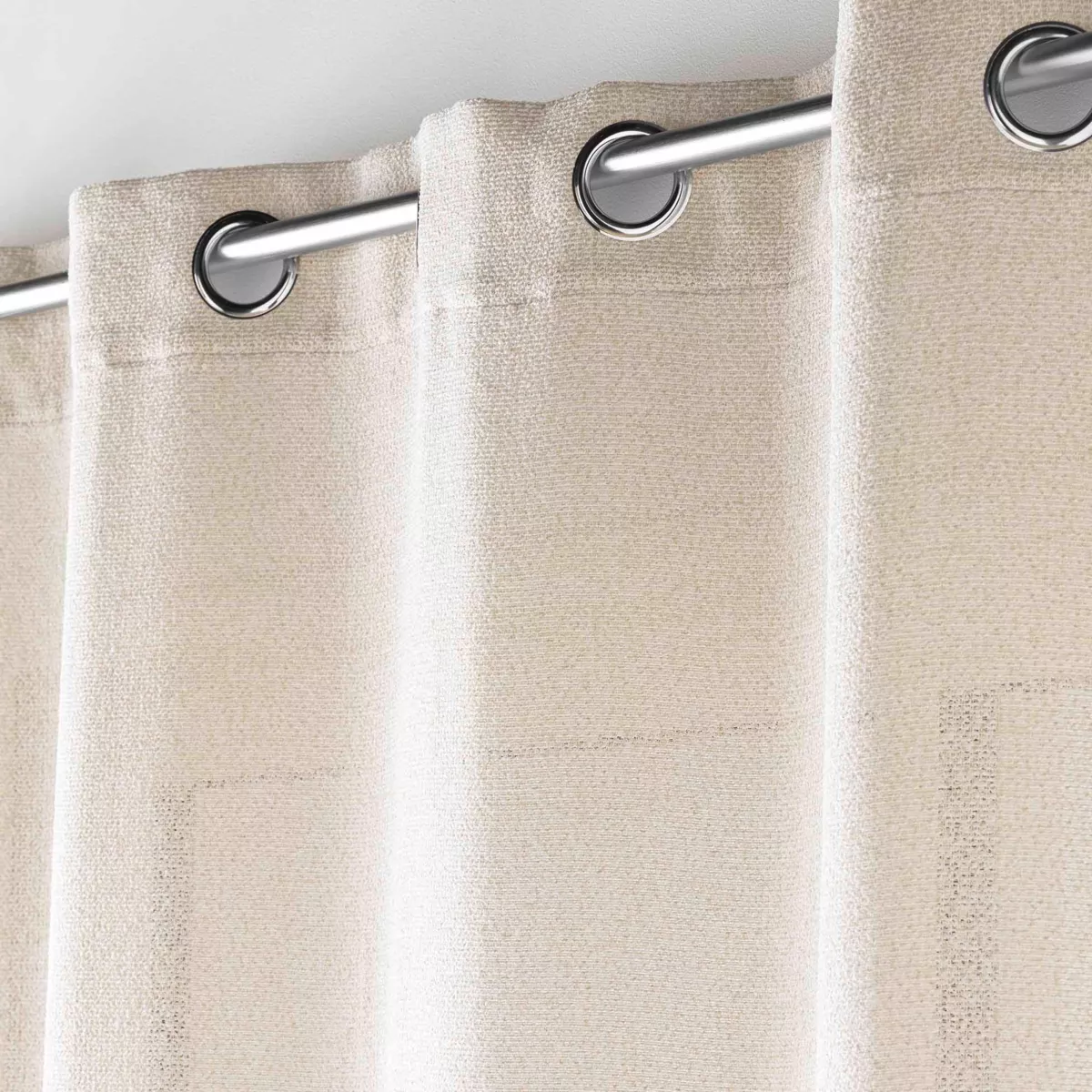 Tenda trasparente con occhielli effetto lana (140 x 240 cm) Loulaine Beige