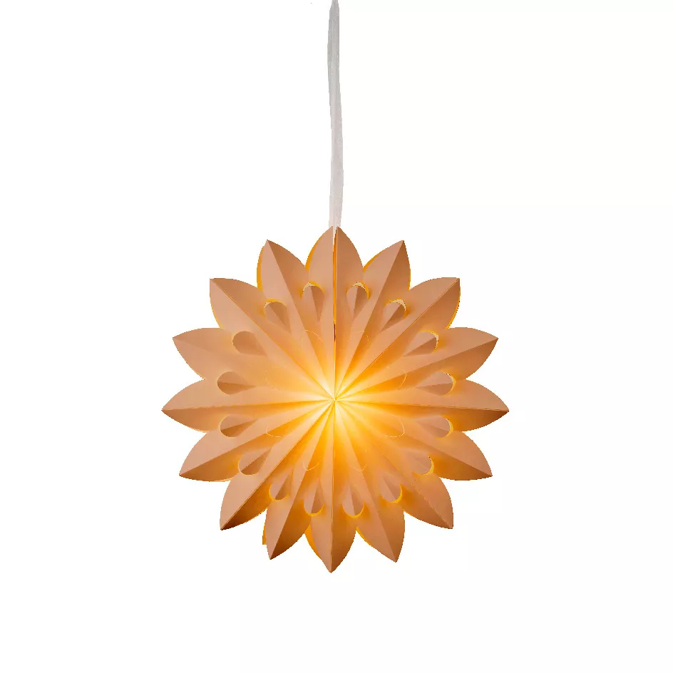Hangende papieren LED-lamp (D60 cm) Origami Floralia Zand
