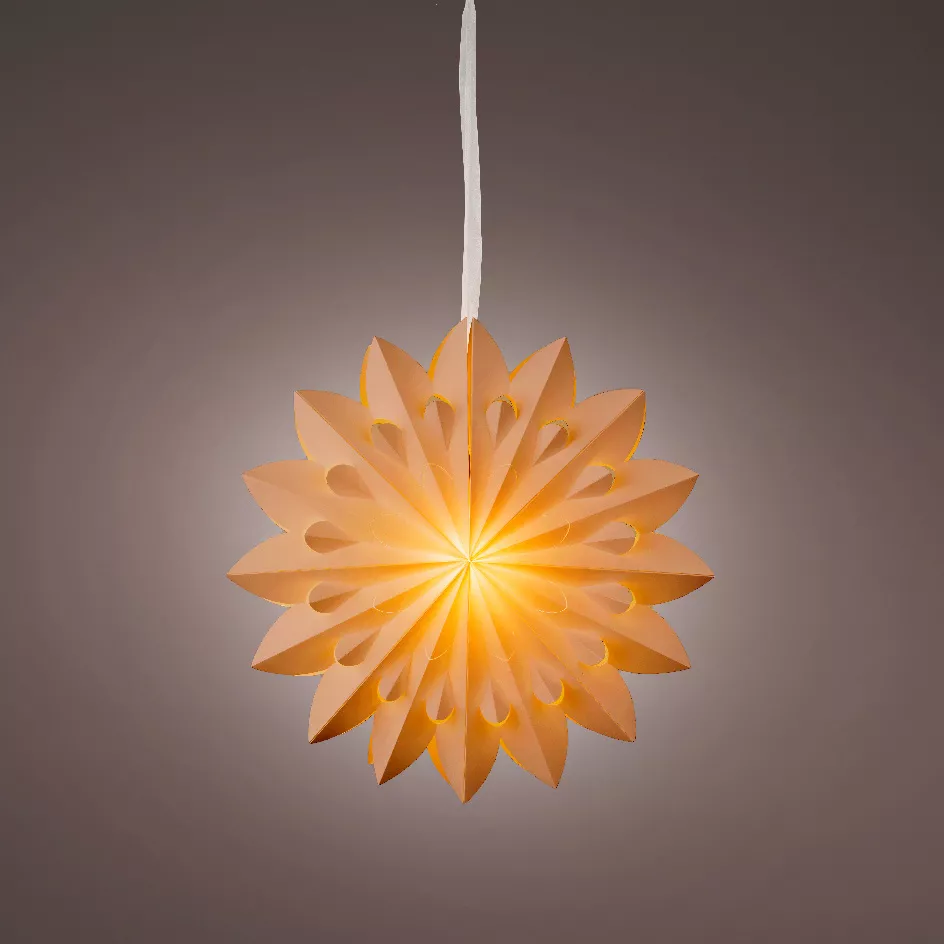 Hangende papieren LED-lamp (D60 cm) Origami Floralia Zand