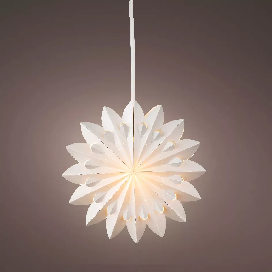Beleuchtete Weihnachtsdeko aus Papier LED (D40 cm) Origami Floralia Grau