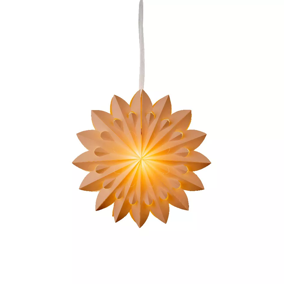 Beleuchtete Weihnachtsdeko aus Papier LED (D40 cm) Origami Floralia Sandfarben