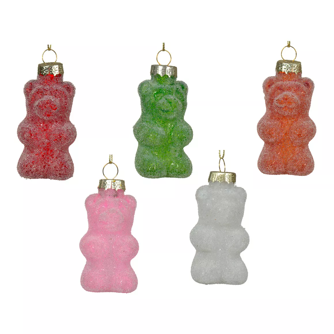 5er Set Glasbären (H8 cm) Süßigkeiten Leckereien Mehrfarbig