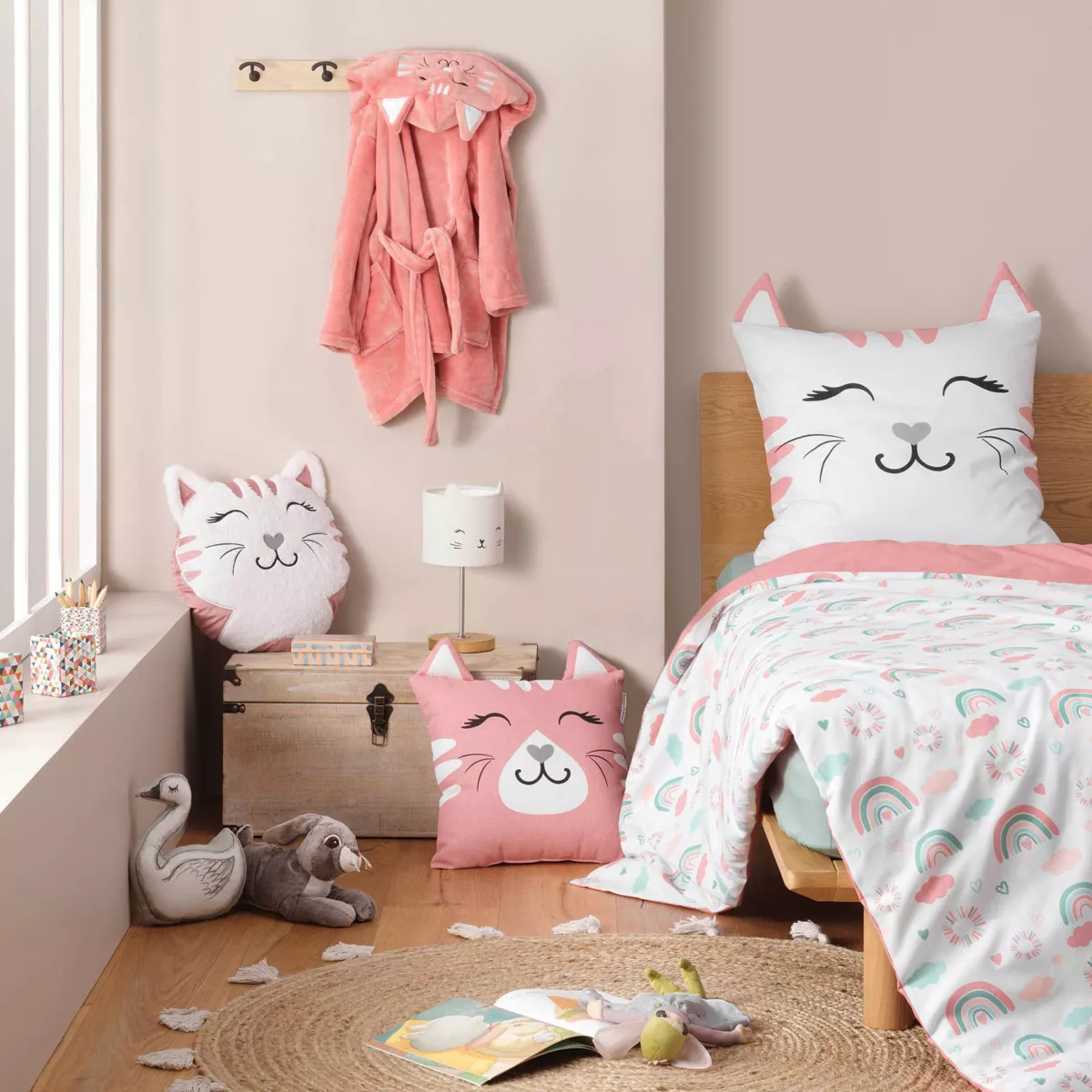 Kinder-Kissen quadratisch (40 x 40 cm) Chatchat Rosa