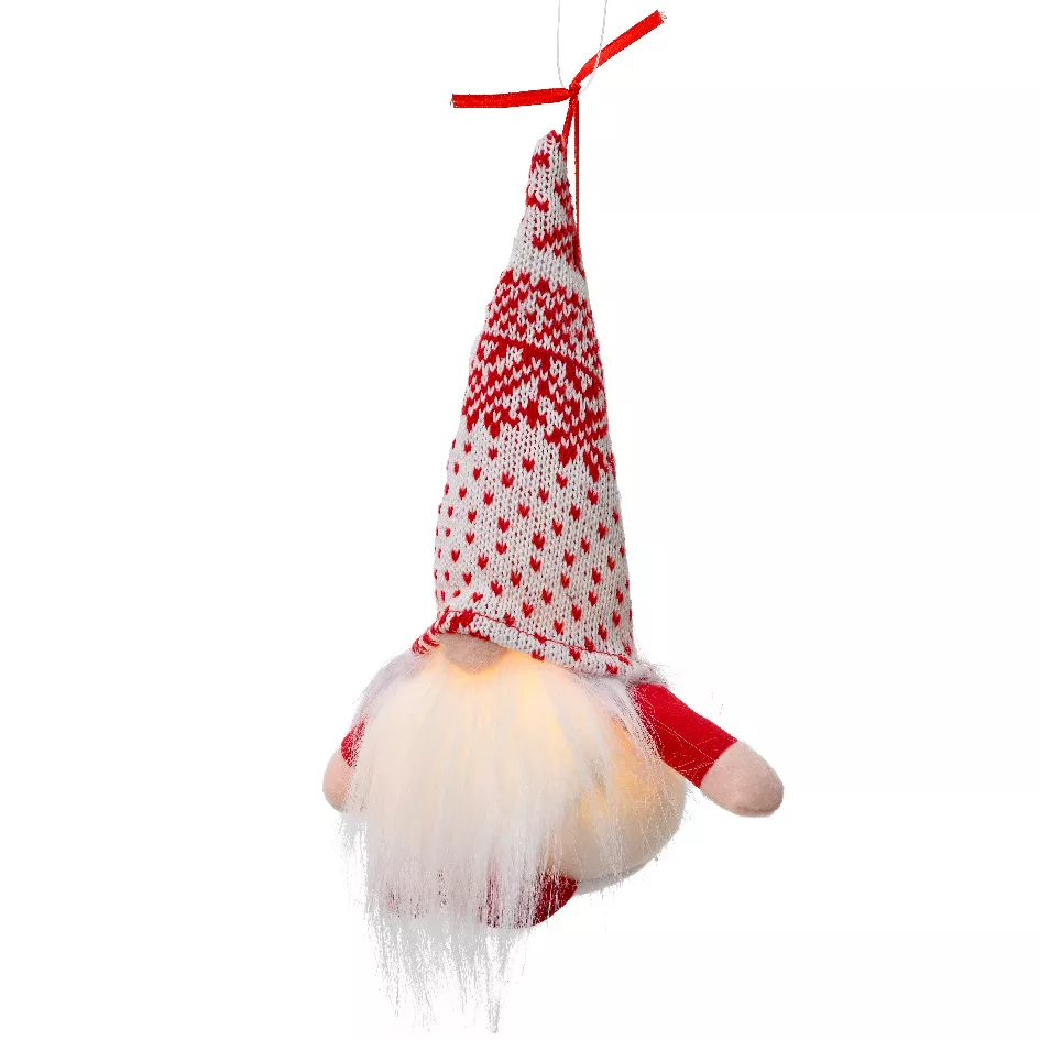 1 Micro LED gnome intŽrieur MOD B L10.00-W10.00-H32.00cm-1L rouge/blanc