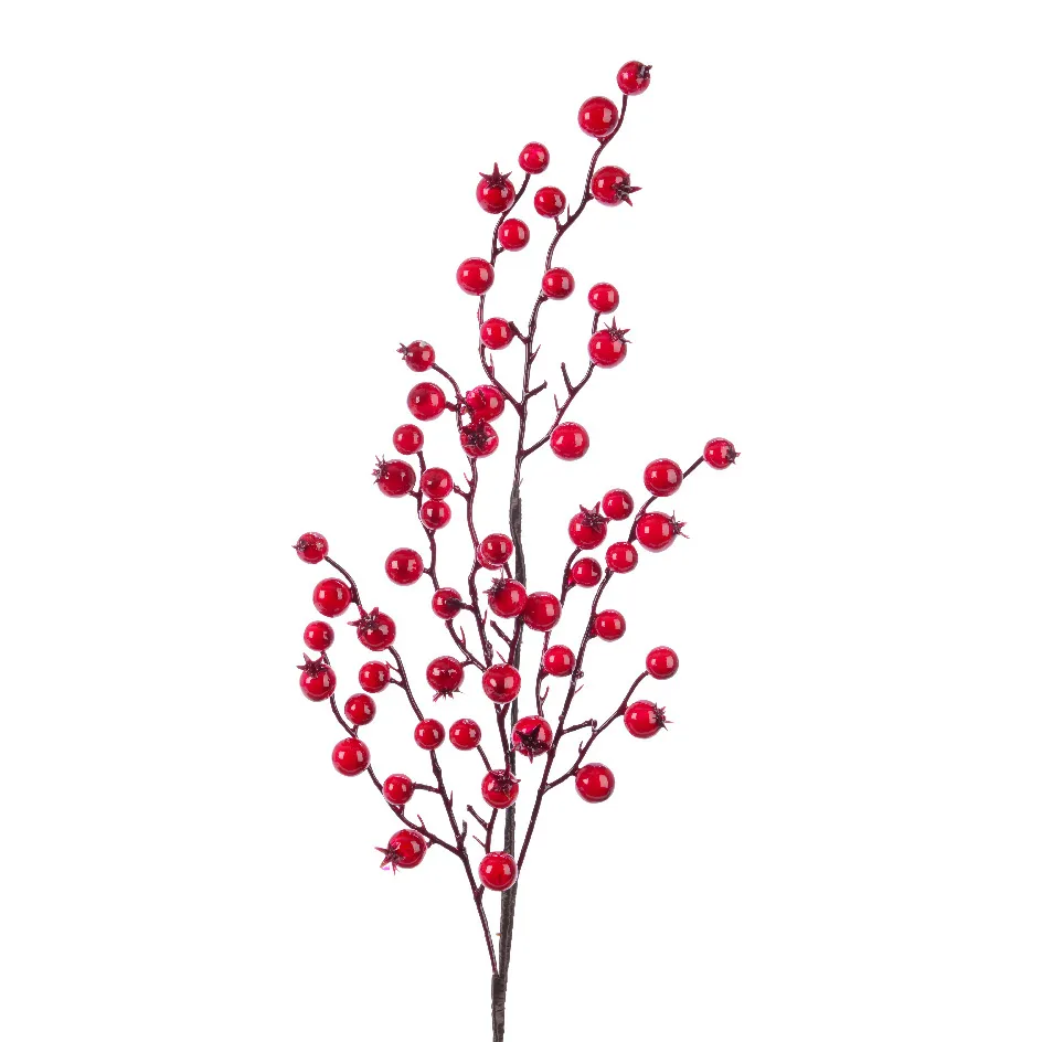 Ramo di bacche (H60 cm) Santo Rosso laccato