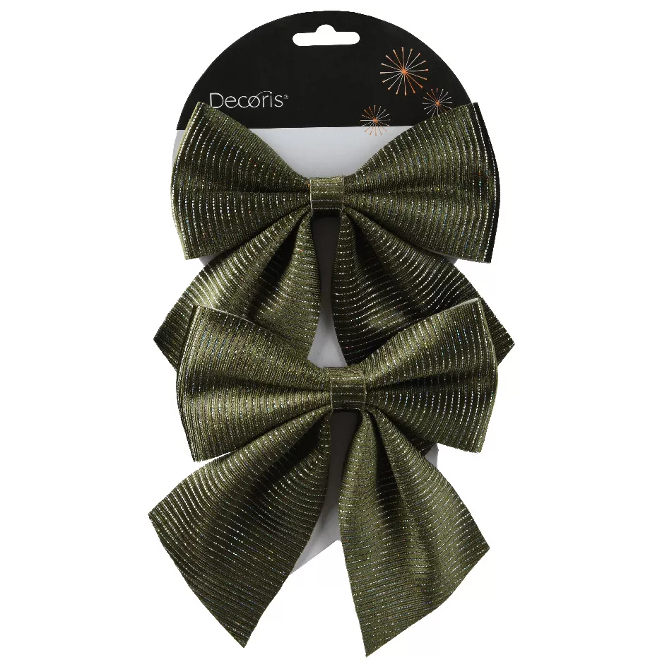 Set di 2 Fiocchi di Natale (H15 cm) Londra chic Verde