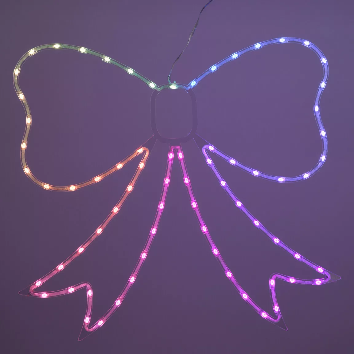 Lichtgevende vlinderdas neon 71 LED H60 cm Multikleur