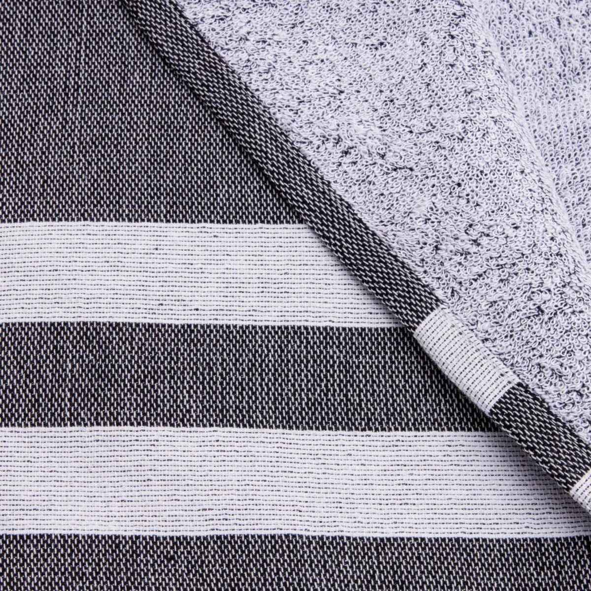Strandtuch aus recycelter Baumwolle und Frottee (100 x 200 cm) Coralia Schwarz