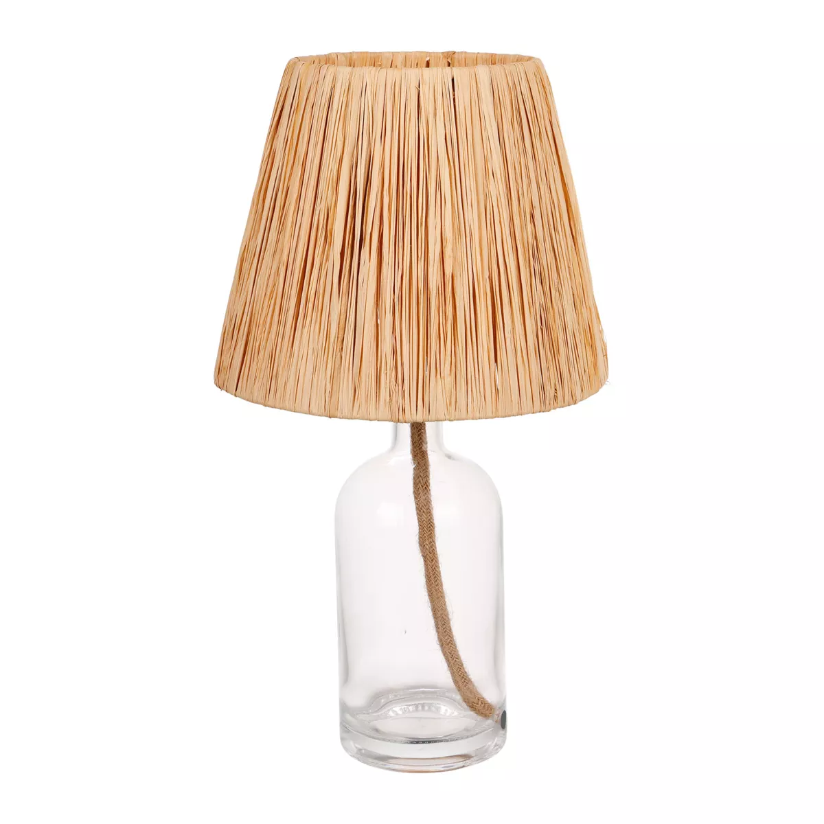 Stehlampe aus Glas und Kordel (H40 cm) Haddock Beige