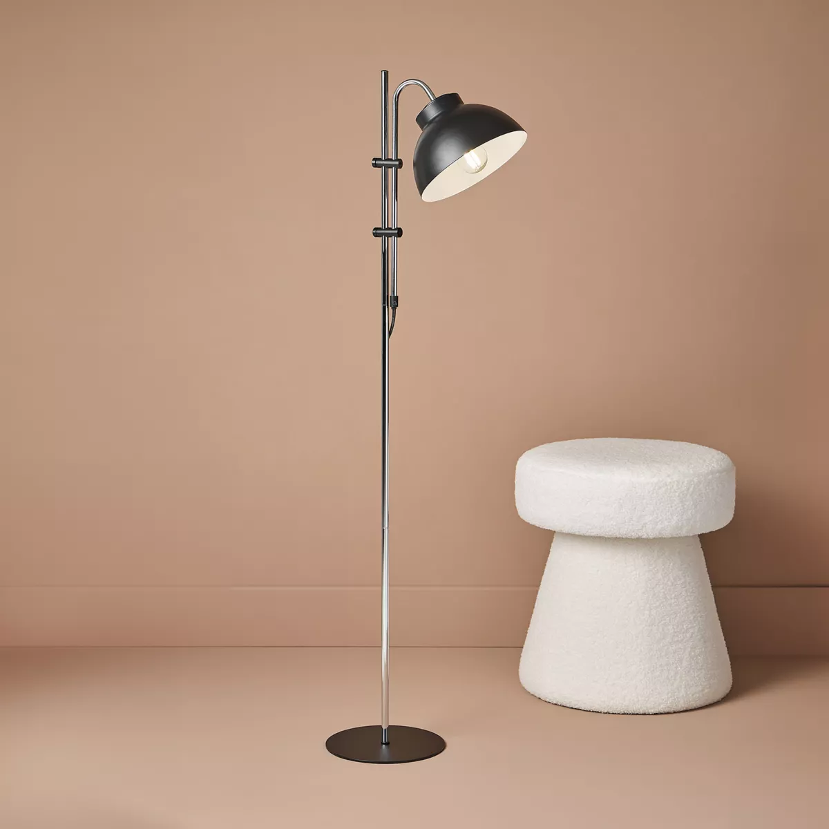 Lámpara ajustable de mesa (H30/110 cm) Industria metal Negro