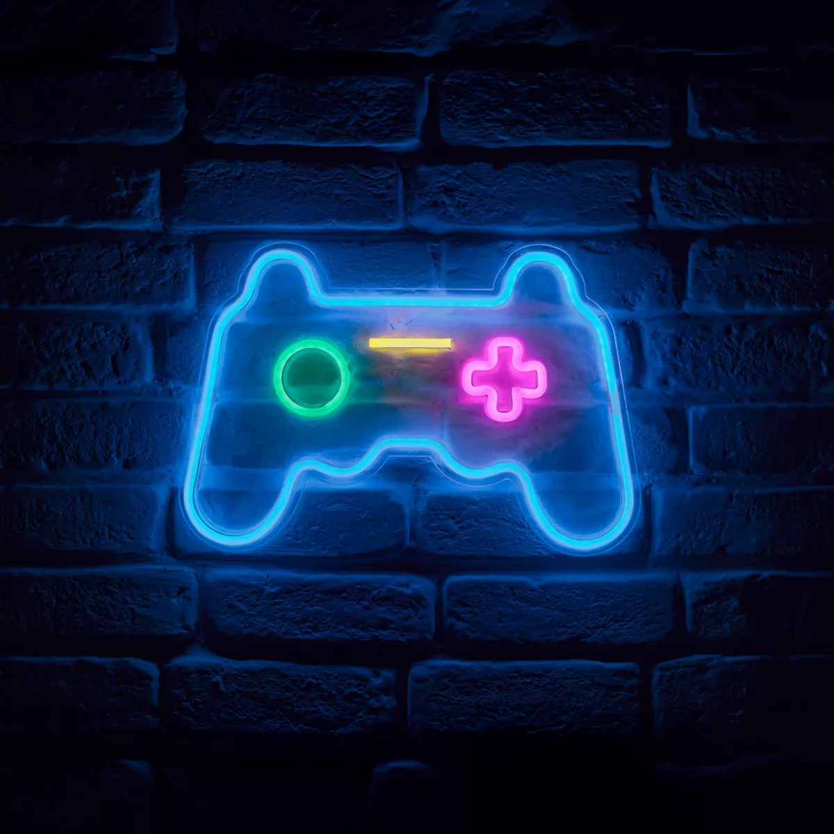 NEON MANETTE BLEUE USB  Dim : l34.5xH24xP2cm