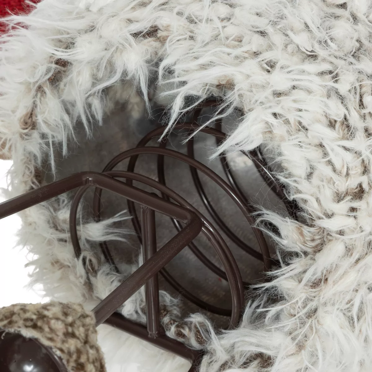 Renna di Natale (H36 cm) Georges pelliccia Grigio e rosso