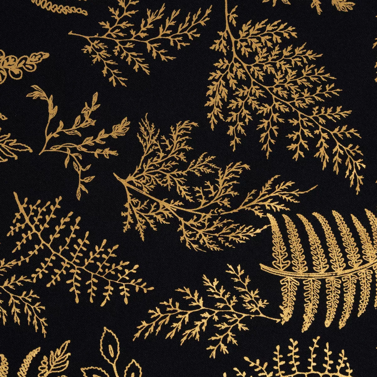 Rechthoekig Kerst tafelkleed anti vlek (140 x 240 cm) Zwart en goud gebladerte