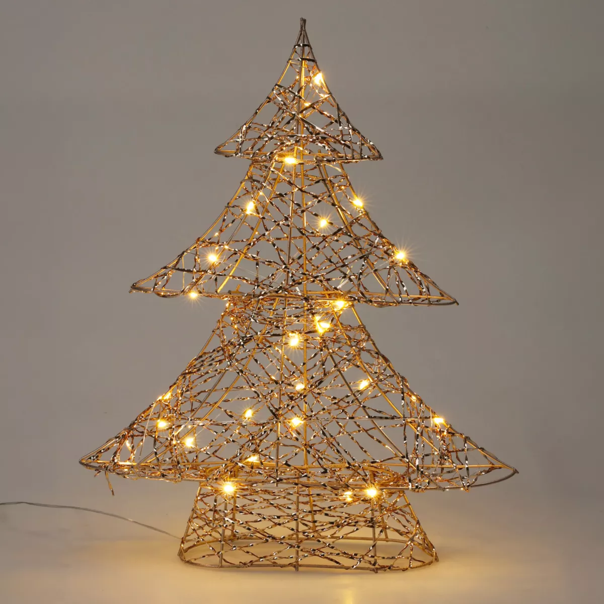 Beleuchteter Baum batteriebetrieben 30 LED (H40 cm) Christmas Goldfarben und Warmweiß
