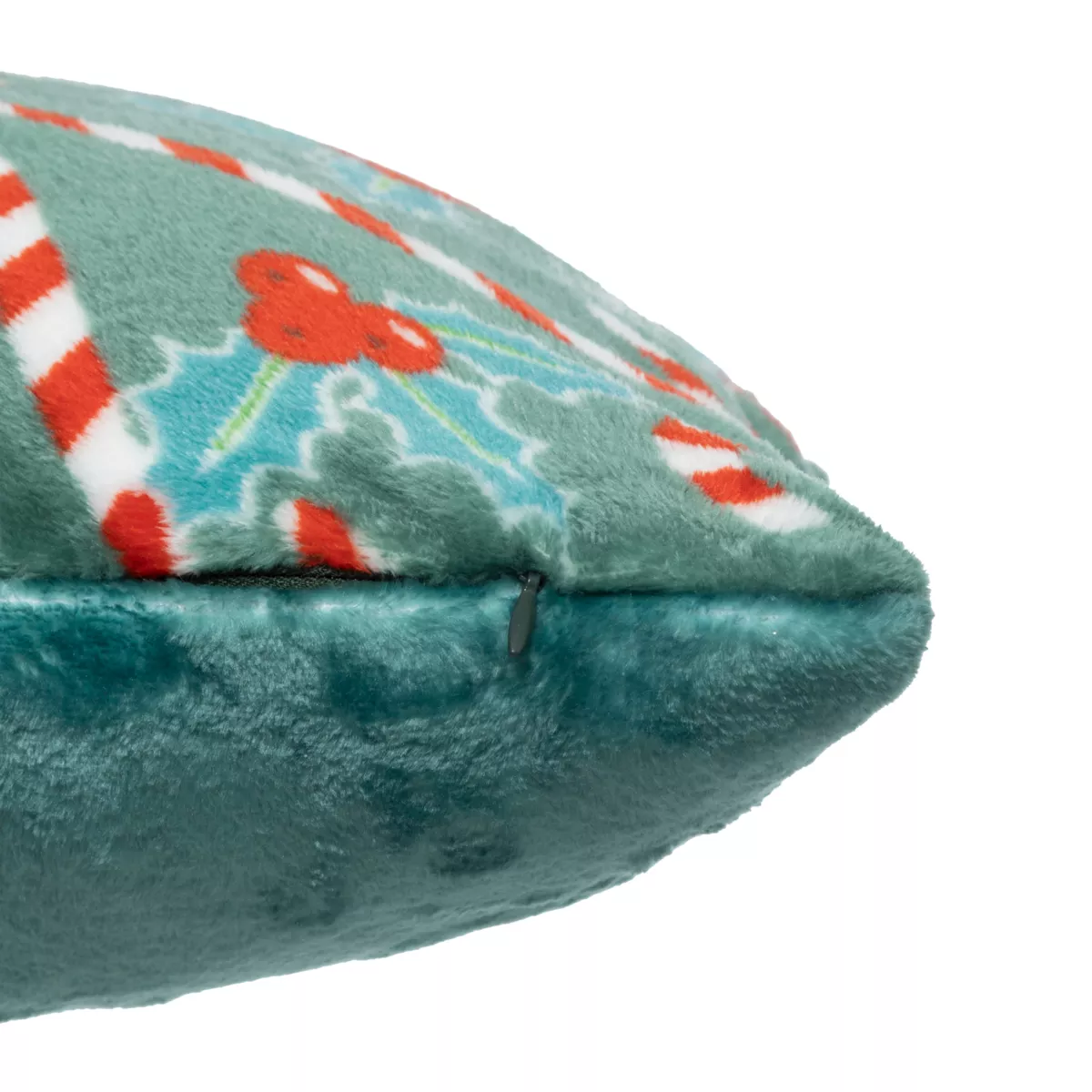 Cuscino natalizio quadrato (40 cm) Agrifoglio e bastoncino di zucchero