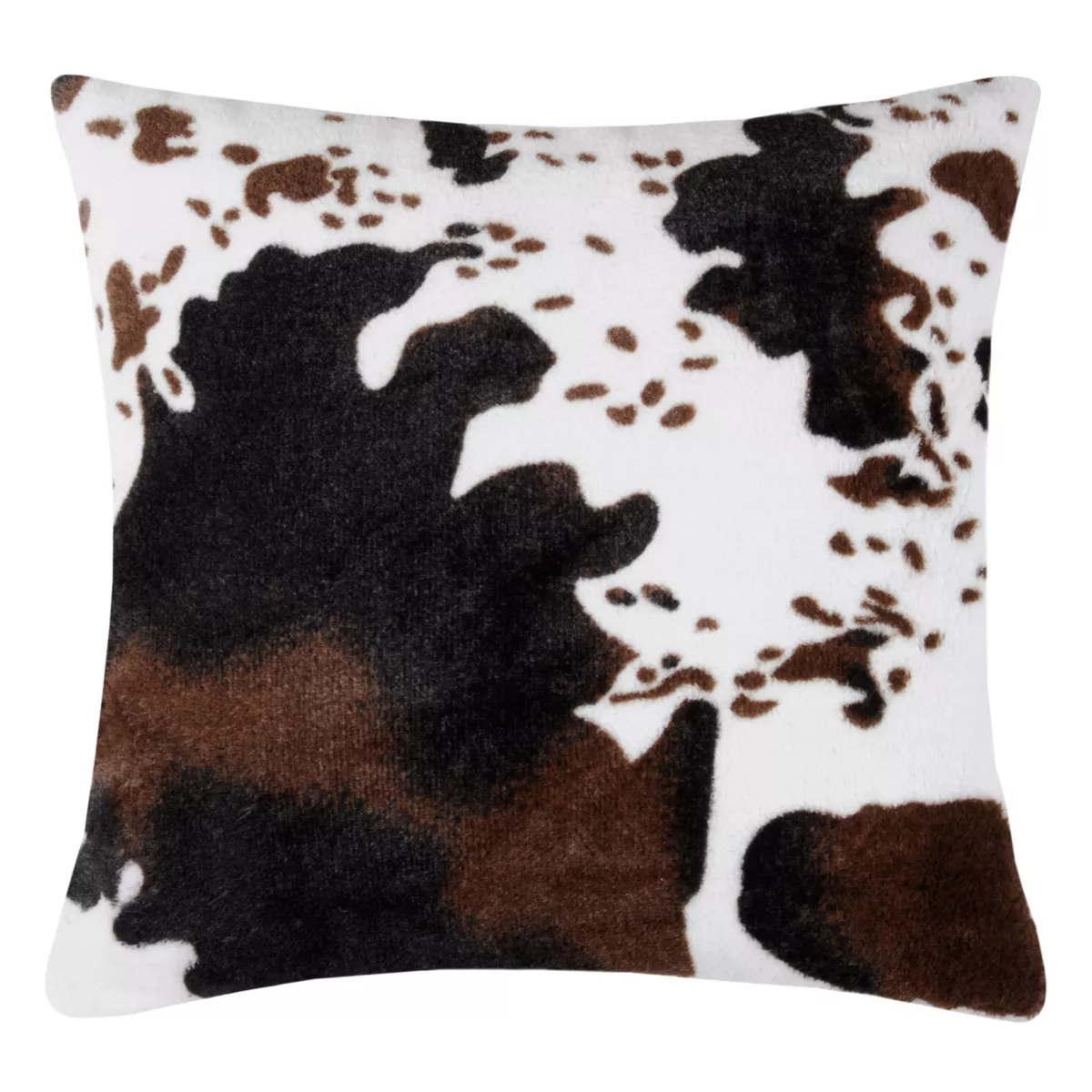 Coussin carré fausse fourrure (40 x 40 cm) Vache Brun
