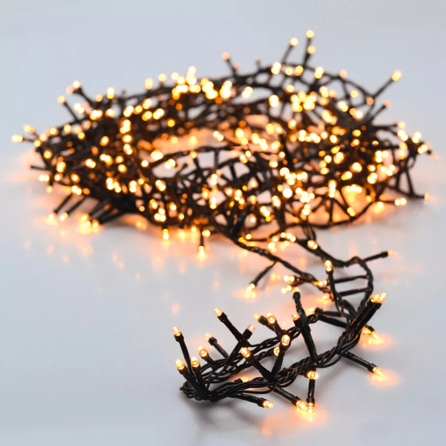 Lichtslinger op batterijen 4 m 200 LED groene kabel Boa Wit extra warm