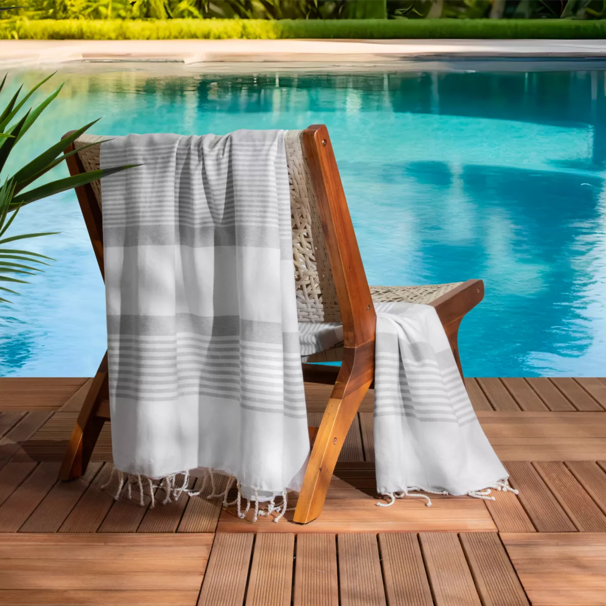 Fouta coton recyclé (200 x 200 cm) Summer Blanche