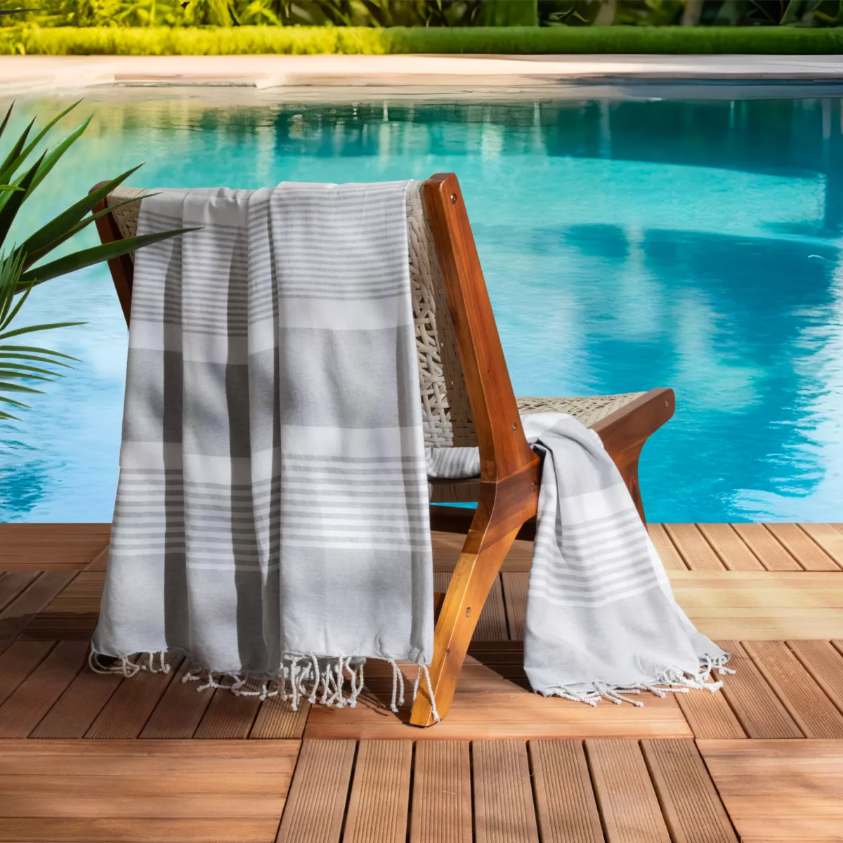 Fouta cotone riciclato (200 x 200 cm) Summer Grigio