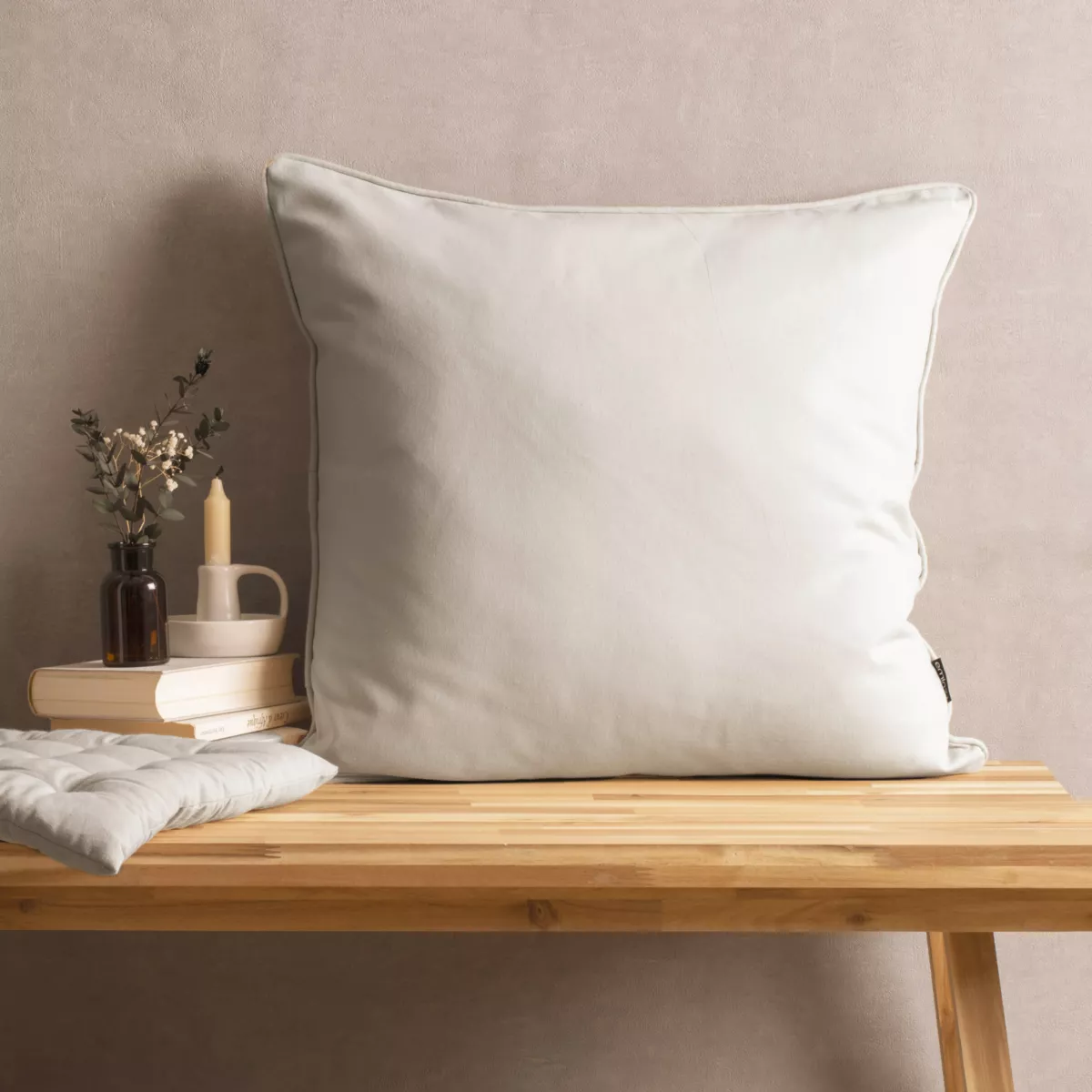 Cuscino quadrato in cotone (60 x 60 cm) Pixel Beige