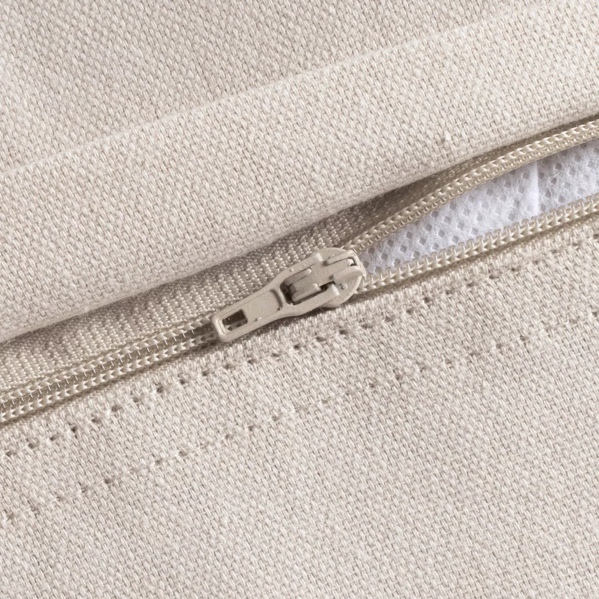 Coussin carré coton (45 x 45 cm) Pixel franges Beige