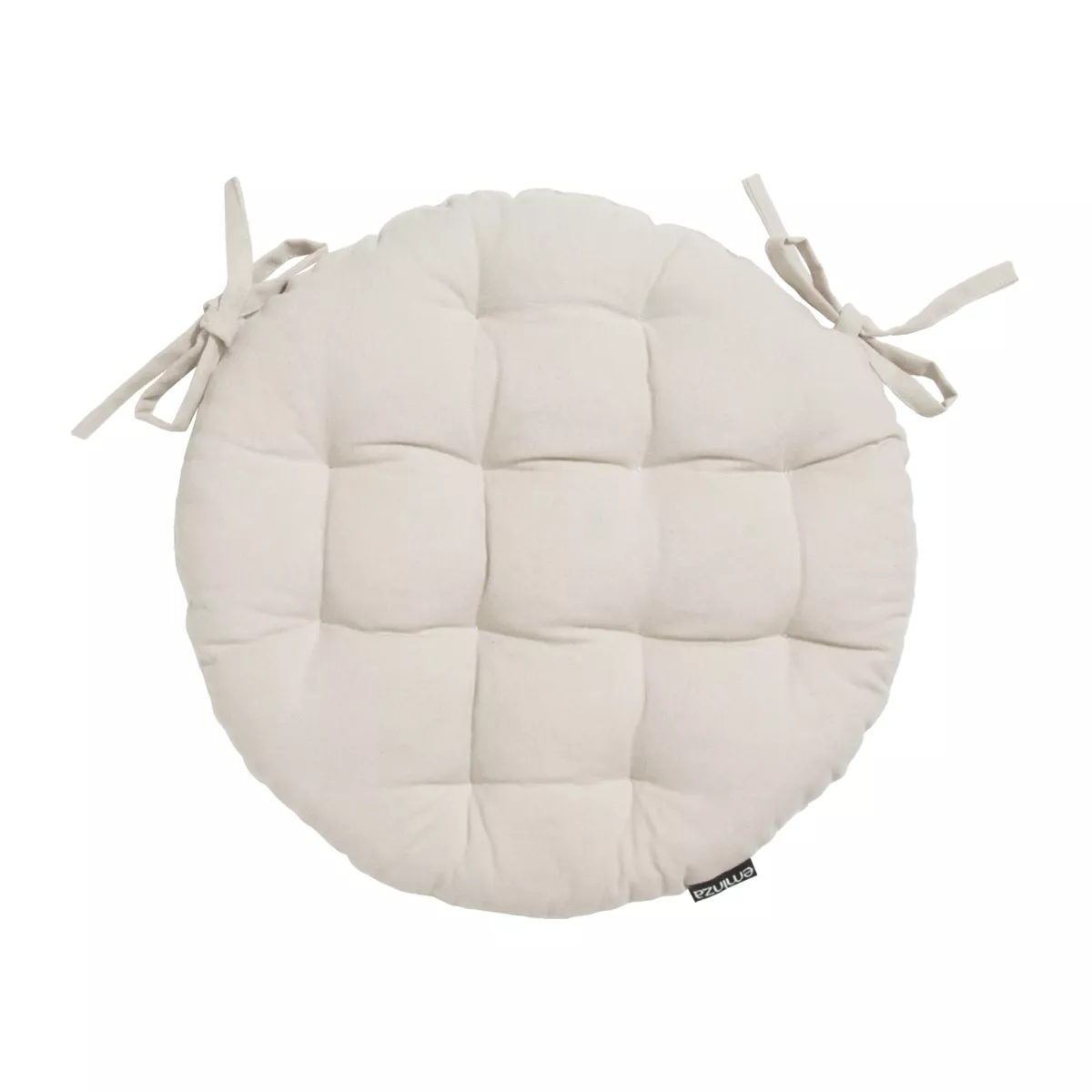 Cojín de silla redondo en algodón (40 cm) Pixel Beige