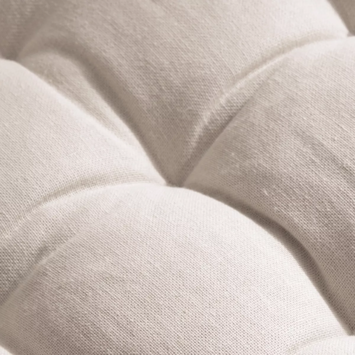 Cuscino rotondo per sedia in cotone (40 cm) Pixel Beige