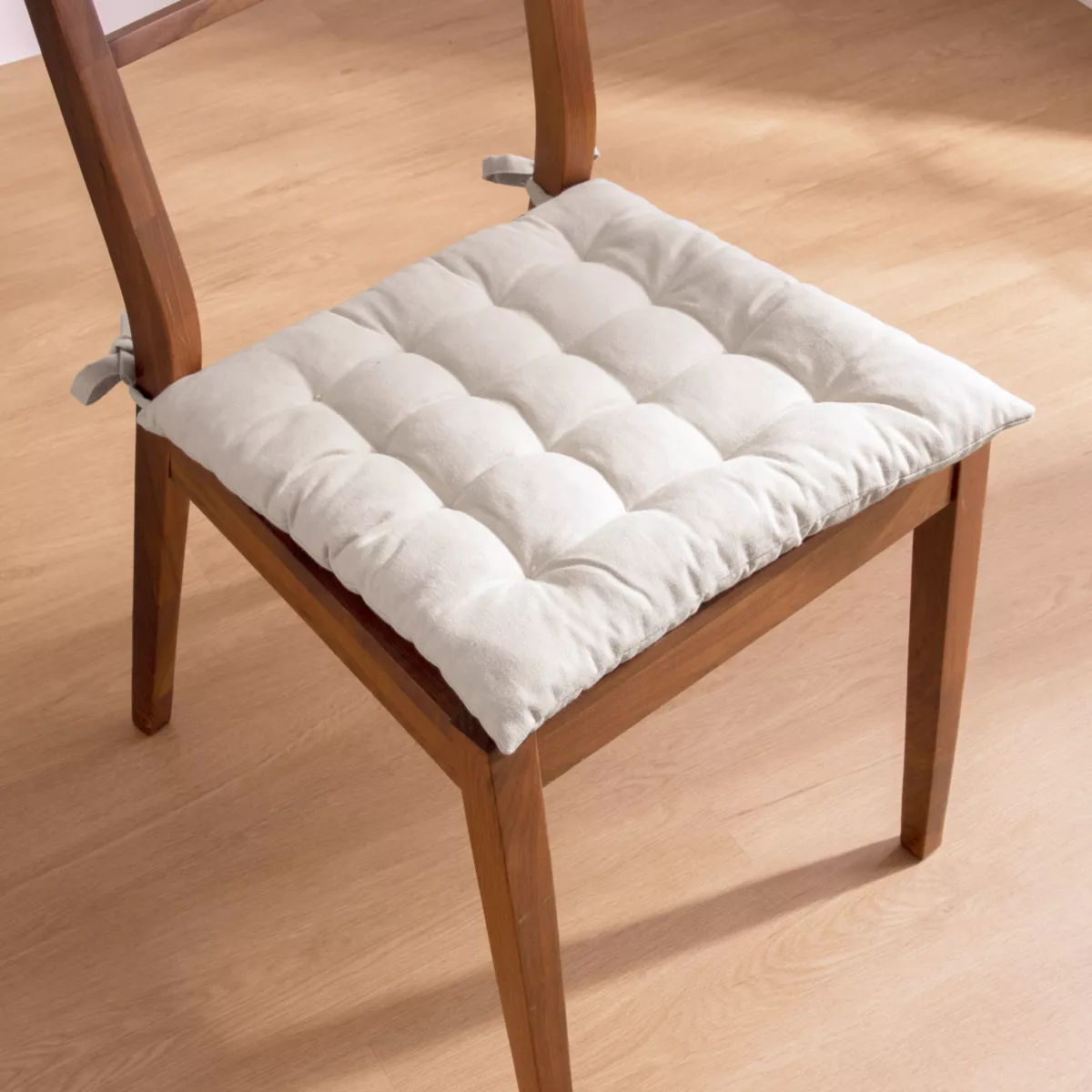 Coussin de chaise carré coton (40 x 40 cm) Pixel Beige