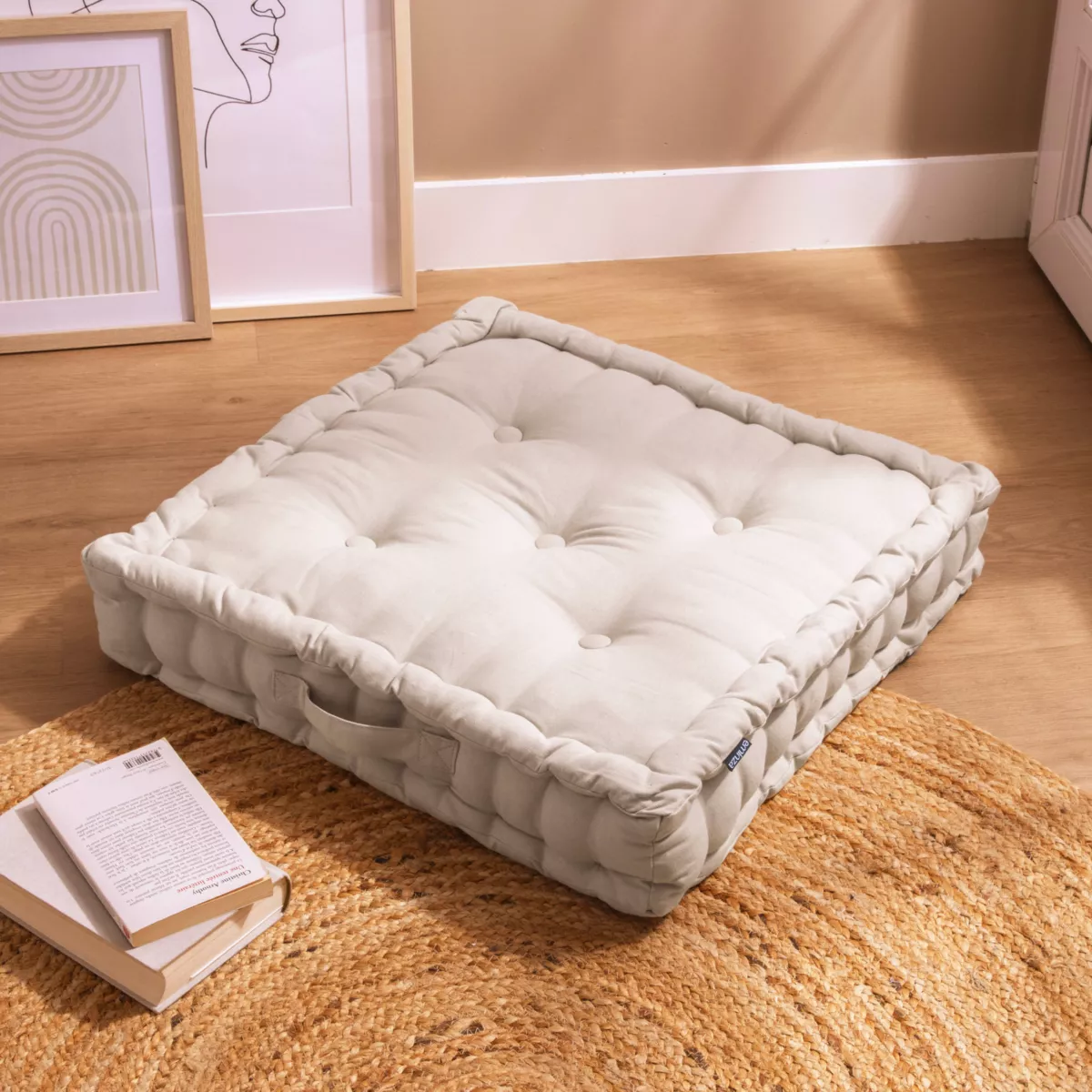 Bodenkissen (60 x H10 cm) Pixel Helles beige