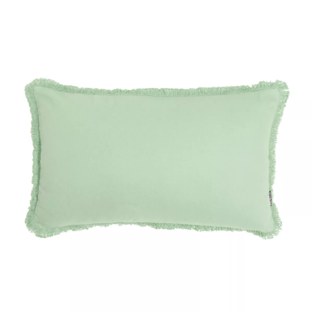 Coussin rectangulaire coton (40 x 60 cm) Pixel franges Vert menthe