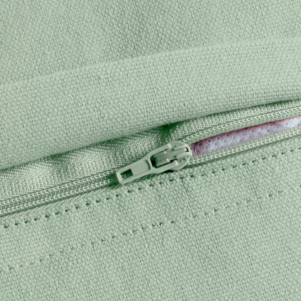 Cojín rectangular en algodón (40 x 60 cm) Pixel con flecos Verde menta